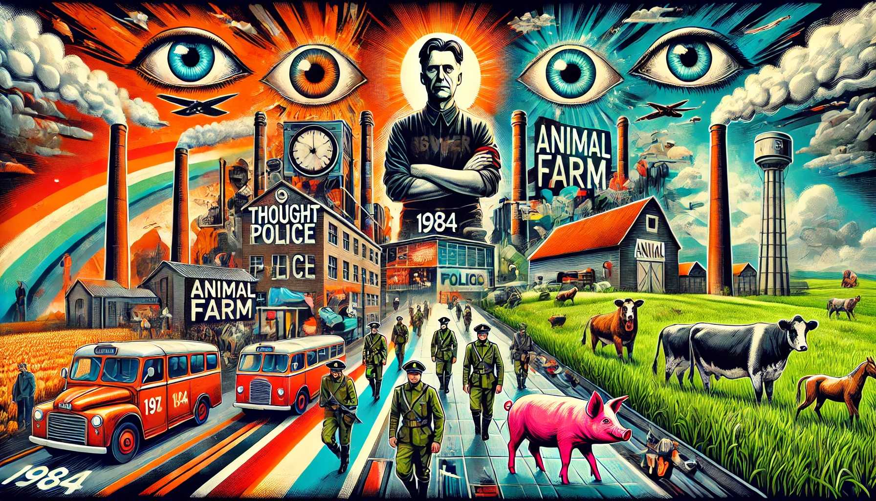 Comparing Dystopian Themes in George Orwell's