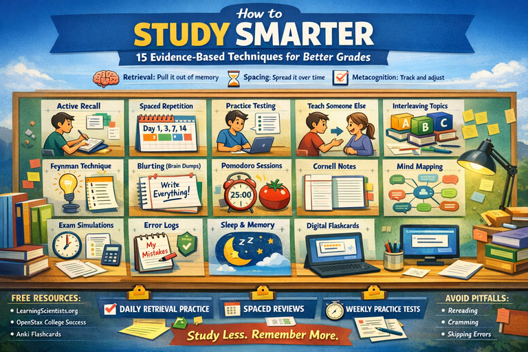 How to Study Smarter: 15 Evidence-Based Techniques for Better Grades
