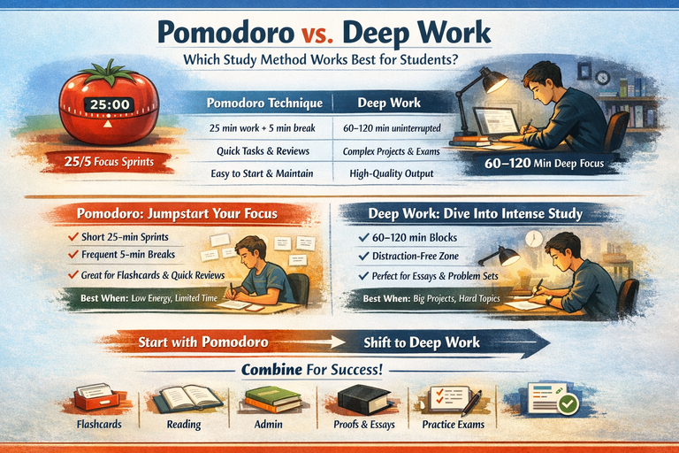 Pomodoro vs Deep Work: Best Study Method for Students (Compared)