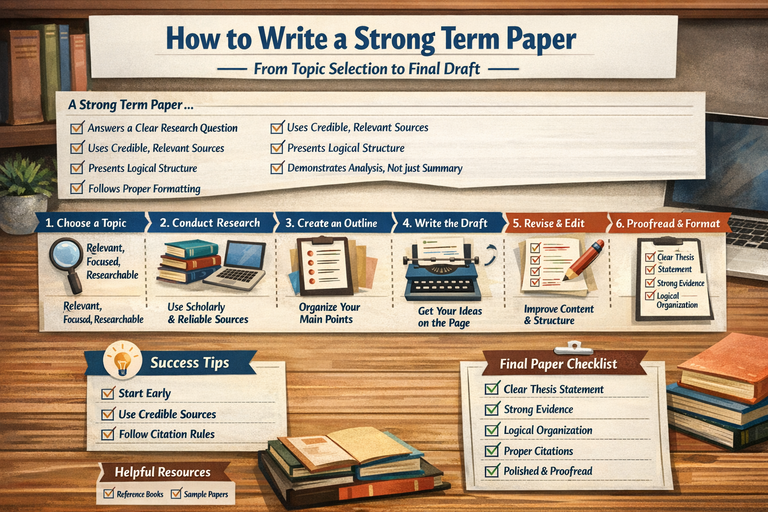 How to Write a Strong Term Paper: Step-by-Step Guide from Topic to Final Draft