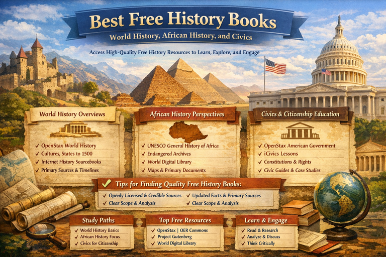 Best Free History Books: World History, African History, and Civics