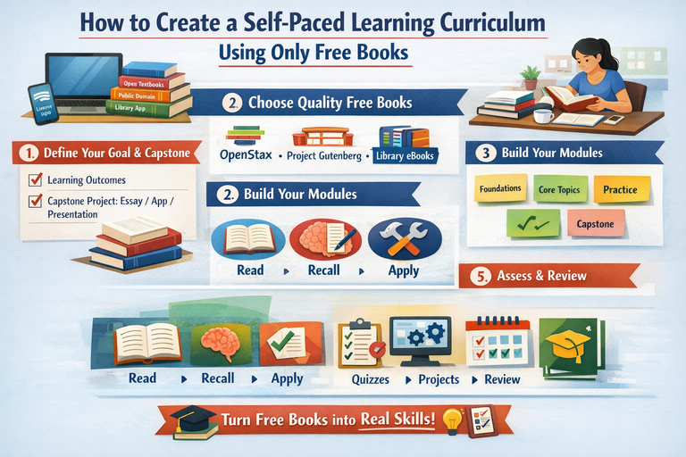 How to Create a Self-Paced Learning Curriculum Using Only Free Books