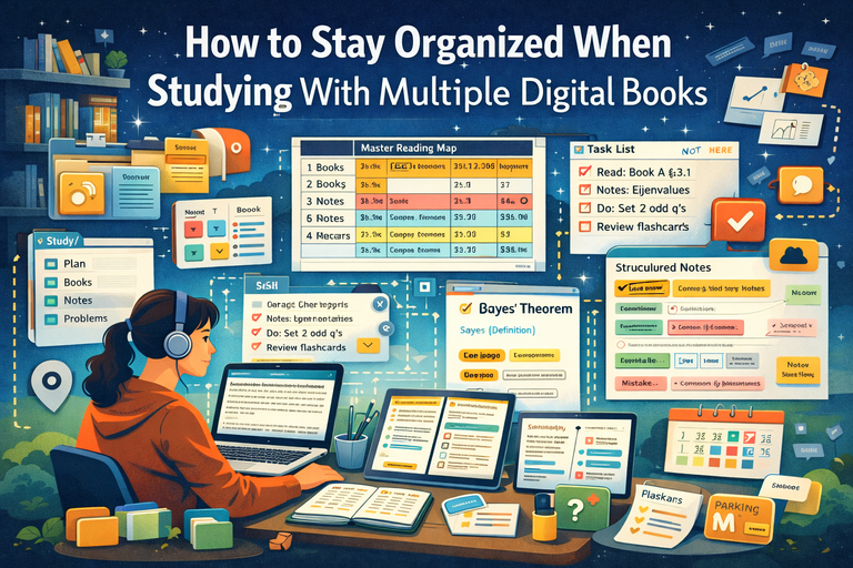 How to Stay Organized When Studying With Multiple Digital Books