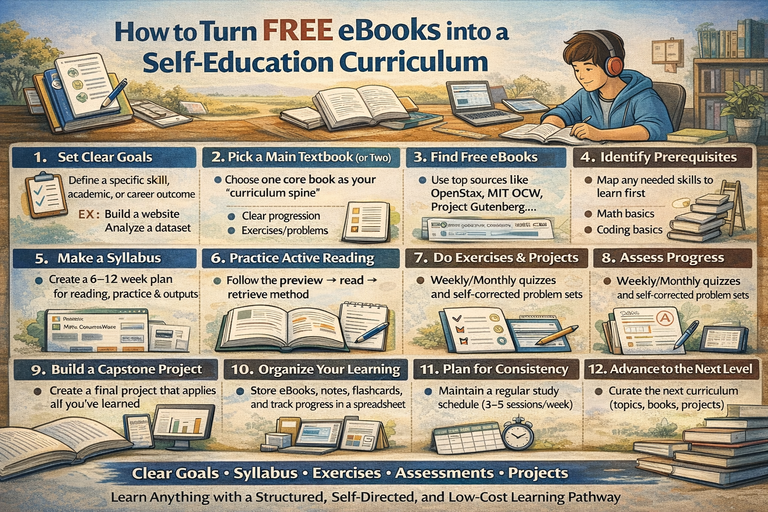 How to Turn Free eBooks Into a Self-Education Curriculum
