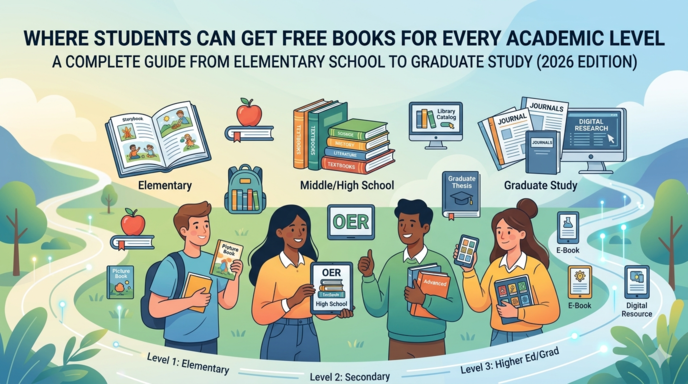 Where Students Can Get Free Books for Every Academic Level A Complete Guide from Elementary School to Graduate Study (2026 Edition)