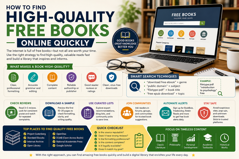 How to Find High-Quality Free Books Online Quickly