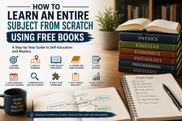 How to Learn an Entire Subject From Scratch Using Free Books