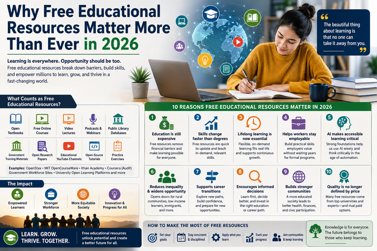 Why Free Educational Resources Matter More Than Ever in 2026